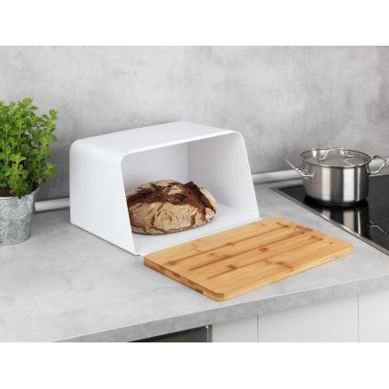 WENKO 54099100 - Caixa para pão KUBO 35x26,5 cm branco/marrom