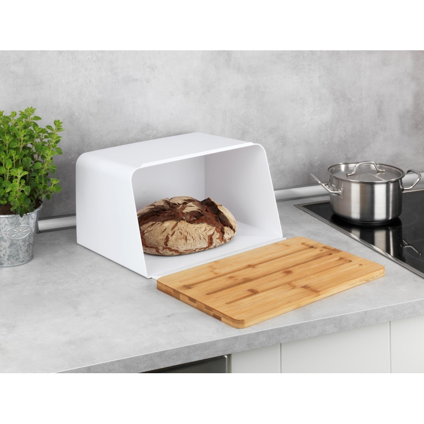 WENKO 54099100 - Caixa para pão KUBO 35x26,5 cm branco/marrom