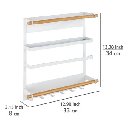 WENKO 54113100 - Organizador MAGNA 33x34 cm branco/castanho/preto