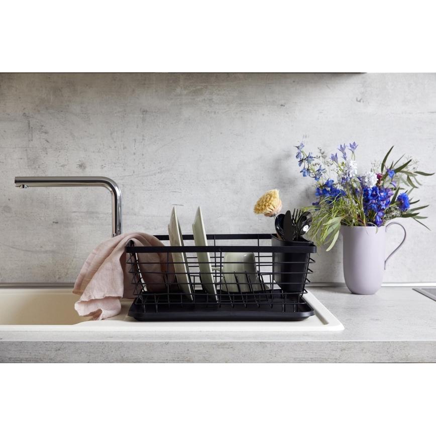 WENKO 54766100 - Escorredor de loiça BLACK OUTDOOR KITCHEN 36x30 cm preto/preto