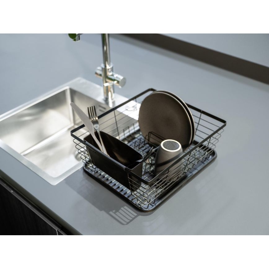 WENKO 54766100 - Escorredor de loiça BLACK OUTDOOR KITCHEN 36x30 cm preto/preto