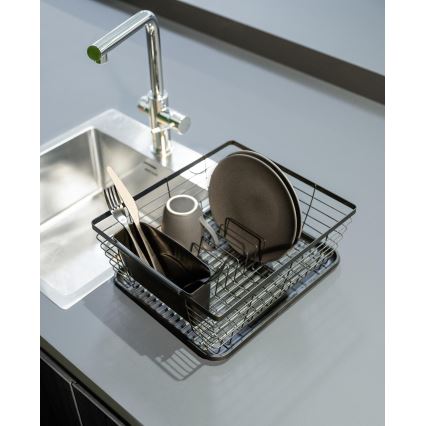 WENKO 54766100 - Escorredor de loiça BLACK OUTDOOR KITCHEN 36x30 cm preto/preto