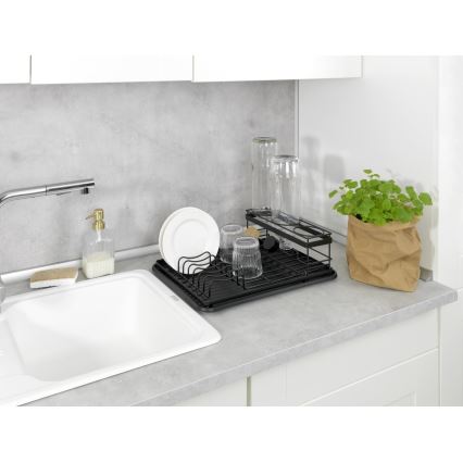 WENKO 54798100 - Escorredor de louça AMY 42,5 x 31,5 cm preto