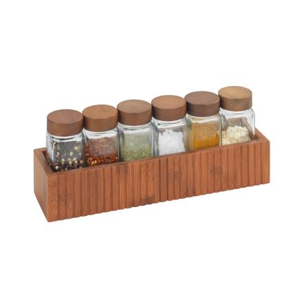 WENKO 54942100 - Frascos para especiarias MERA 30x8 cm castanhos
