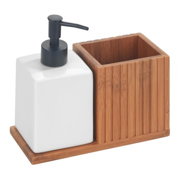 WENKO 54944100 - Dispensador de sabão MERA 18,5 x 17 cm castanho