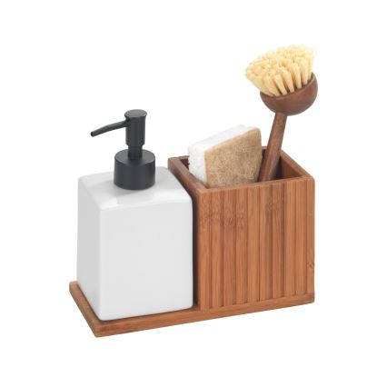 WENKO 54944100 - Dispensador de sabão MERA 18,5 x 17 cm castanho