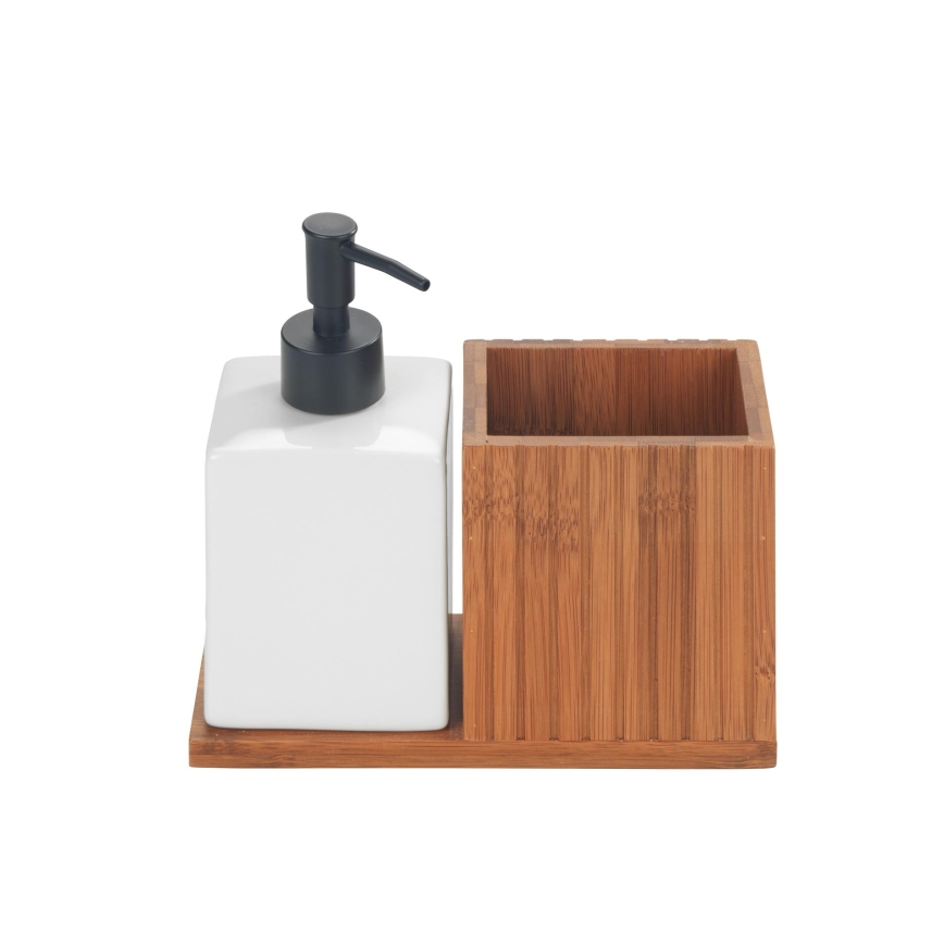 WENKO 54944100 - Dispensador de sabão MERA 18,5 x 17 cm castanho