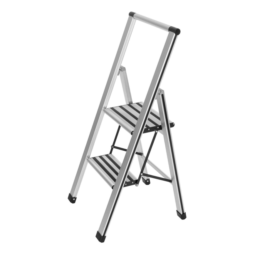 WENKO 601011100 - Escada ALU-DESIGN 44x101 cm prateada/preta