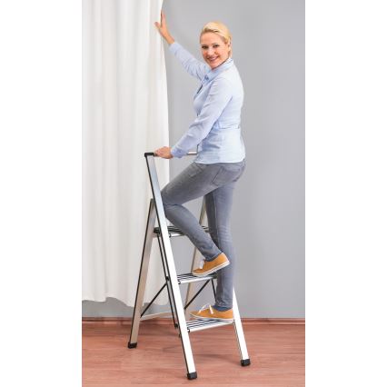 WENKO 601011100 - Escada ALU-DESIGN 44x101 cm prateada/preta