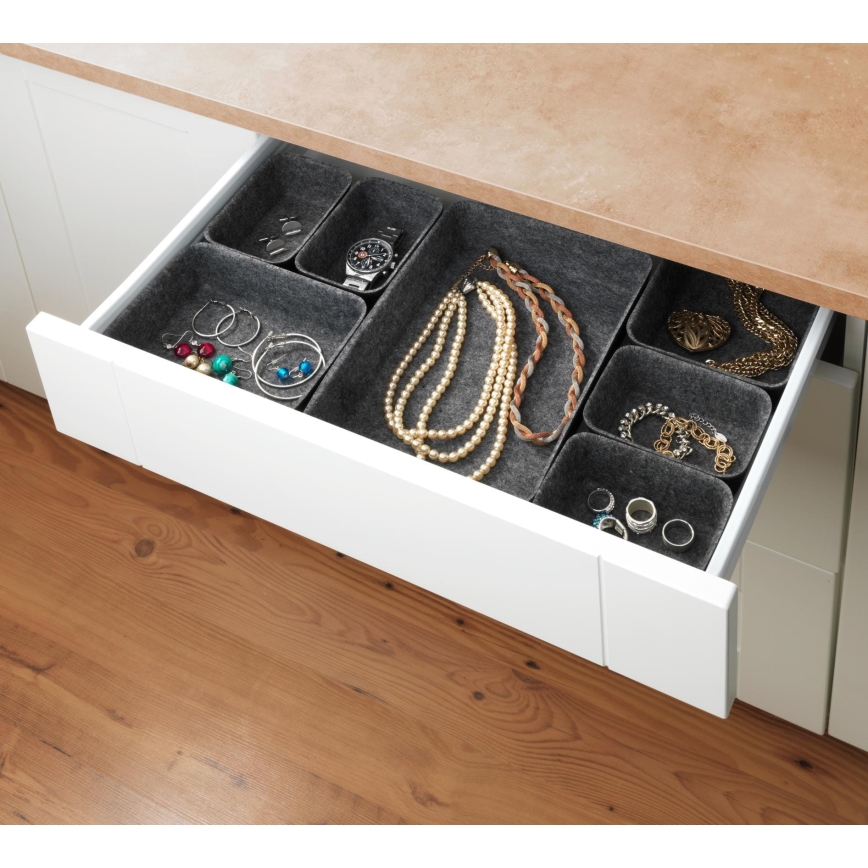 WENKO 64502100 - Organizador de gaveta FELT 28,5x20 cm cinza