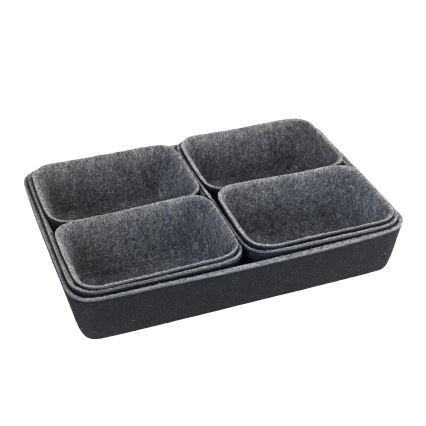 WENKO 64502100 - Organizador de gaveta FELT 28,5x20 cm cinza