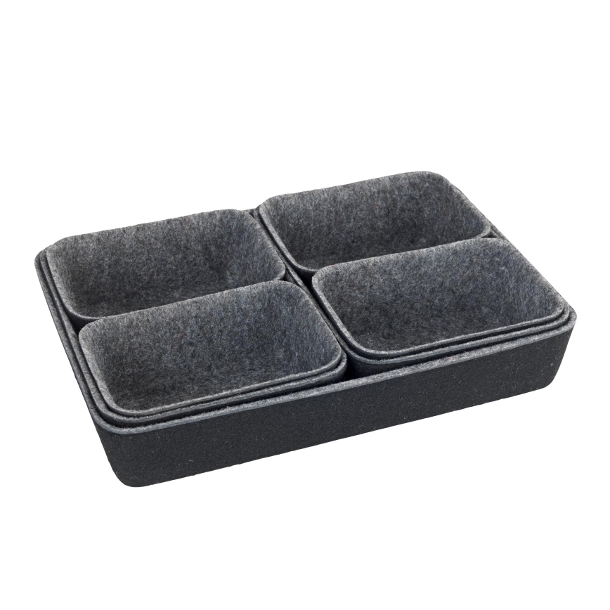 WENKO 64502100 - Organizador de gaveta FELT 28,5x20 cm cinza