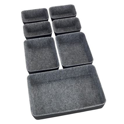 WENKO 64502100 - Organizador de gaveta FELT 28,5x20 cm cinza