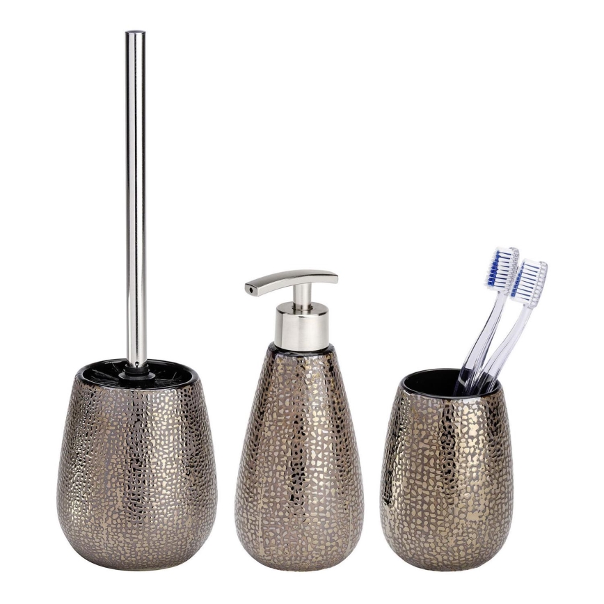 WENKO 69109800 - Conjunto para casa de banho MARRAKESH 12,5x41 cm castanho