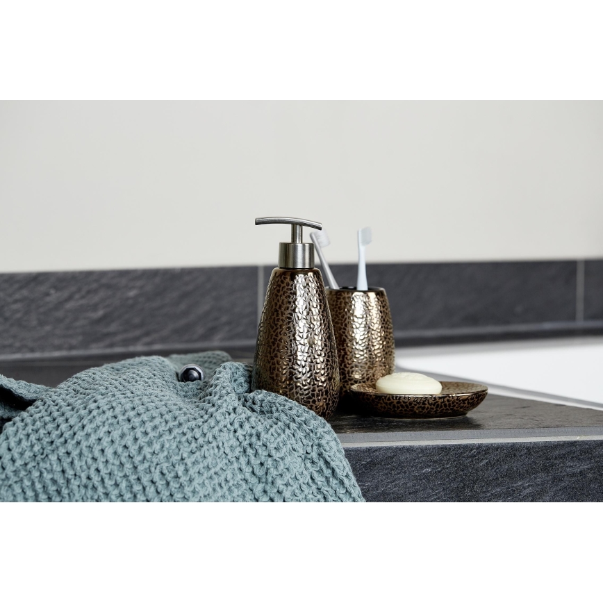 WENKO 69109800 - Conjunto para casa de banho MARRAKESH 12,5x41 cm castanho