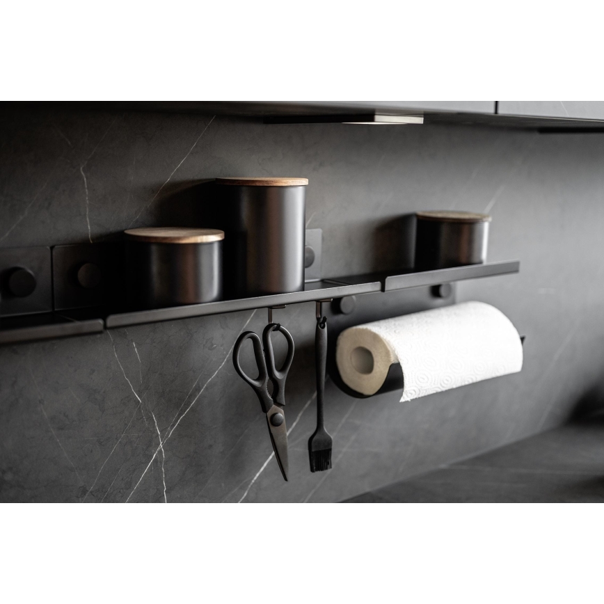 WENKO 71144800 - Suporte para rolo JET 30x15 cm preto