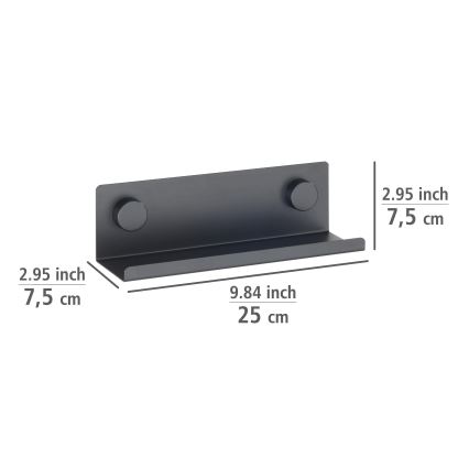 WENKO 71145800 - Suporte JET 25x7,5 cm preto
