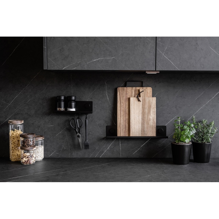 WENKO 71146800 - Frascos para especiarias JET 40x7,5 cm pretos