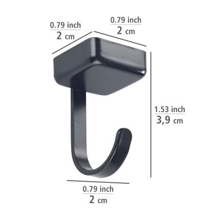 WENKO 71149800 - Ganchos JET 2,2x3,9 cm pretos/prateados