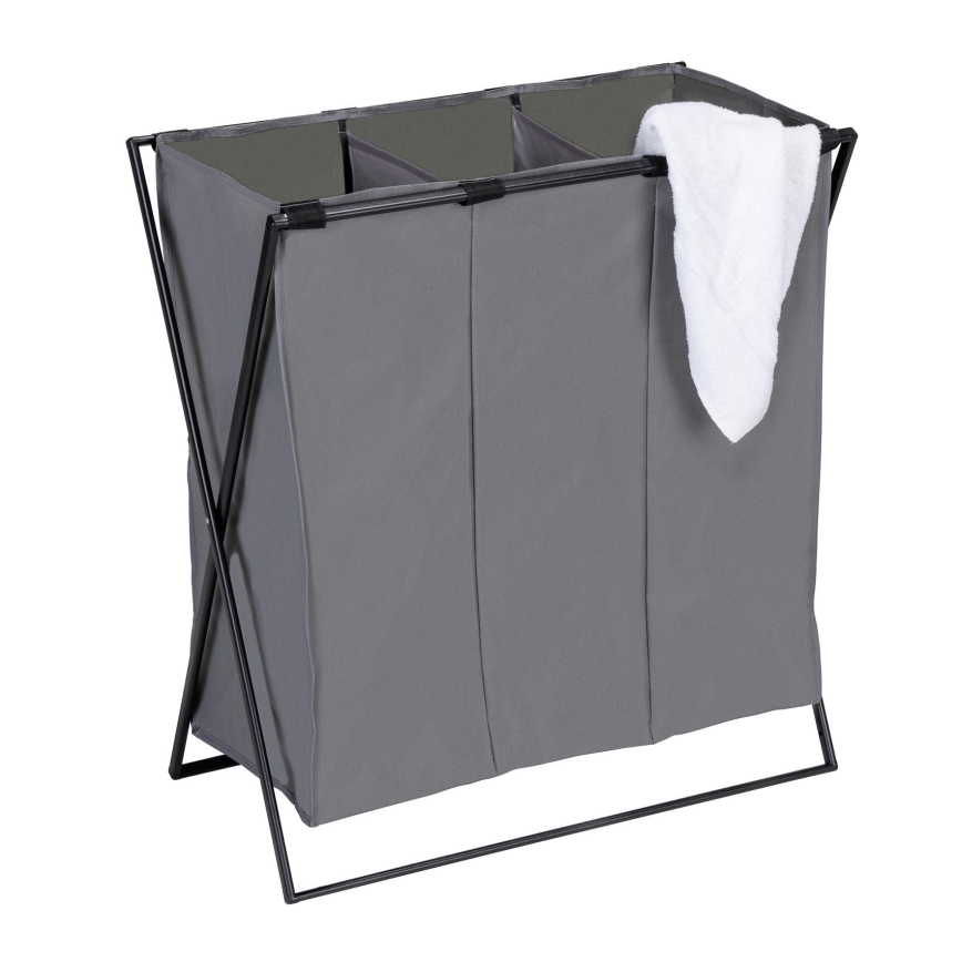 WENKO 71297800 - Cesto para roupa TRIO 69x76 cm cinzento/preto