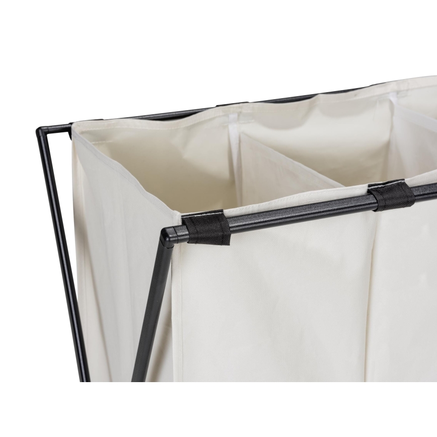 WENKO 71298800 - Cesto para roupa TRIO 69x76 cm creme/preto