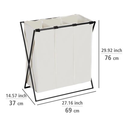 WENKO 71298800 - Cesto para roupa TRIO 69x76 cm creme/preto