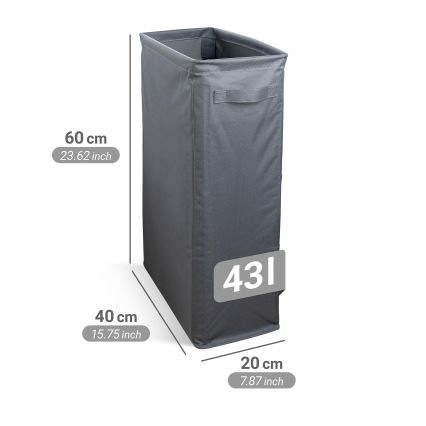 WENKO 71299800 - Cesto para roupa SLIM 20x60 cm antracite