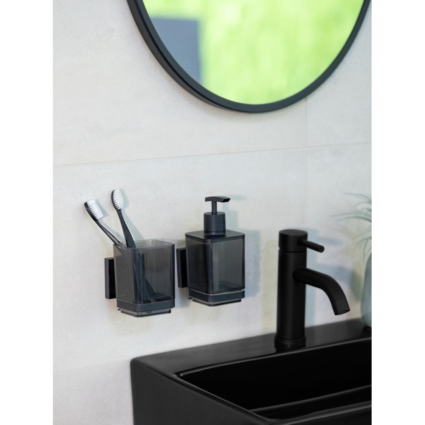WENKO 71443800 - Copo VACUUM-LOC QUADRO ED 7,5x10 cm preto