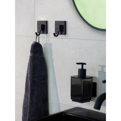 WENKO 71444800 - Dispensador de sabão VACUUM-LOC QUADRO ED 7,5x16 cm preto