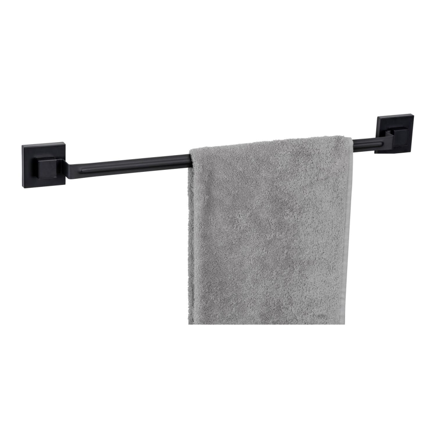 WENKO 71445800 - Barra para toalhas VACUUM-LOC QUADRO ED 60,5x6 cm preta