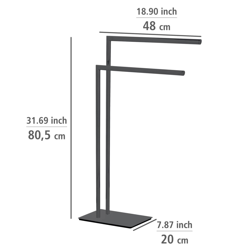WENKO 71555800 - Toalheiro RECCO 48x80,5 cm preto