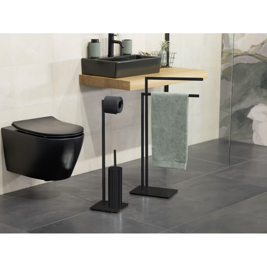 WENKO 71555800 - Toalheiro RECCO 48x80,5 cm preto