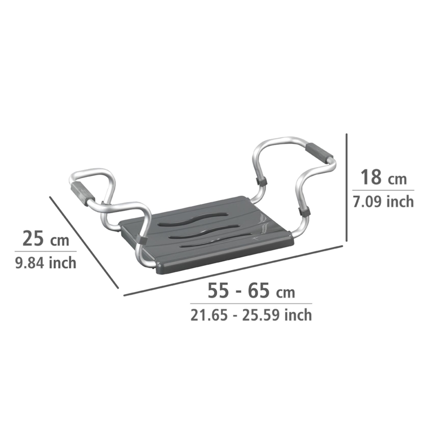 WENKO 73392500-Assento Segurança na casa de banho 26x18 cm prateado/antracite