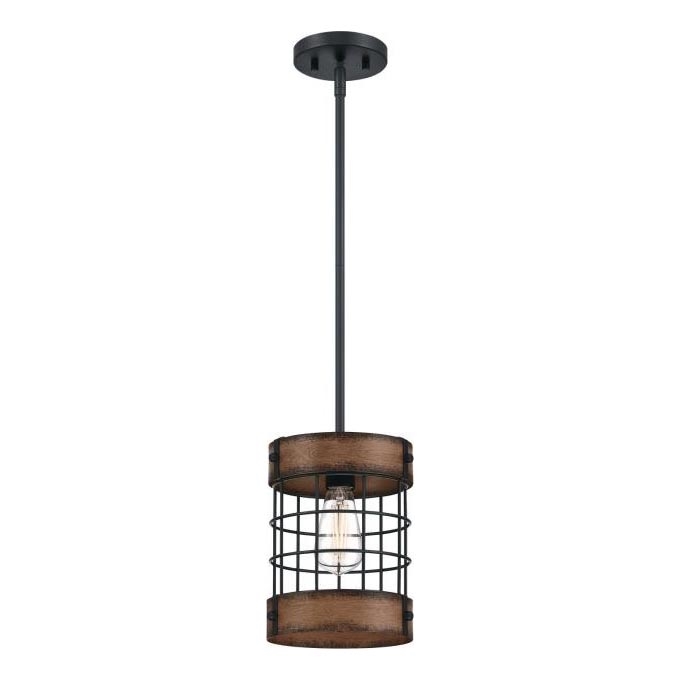Westinghouse 61179 - Candeeiro suspenso LANGSTON 1xE27/60W/230V barnwood