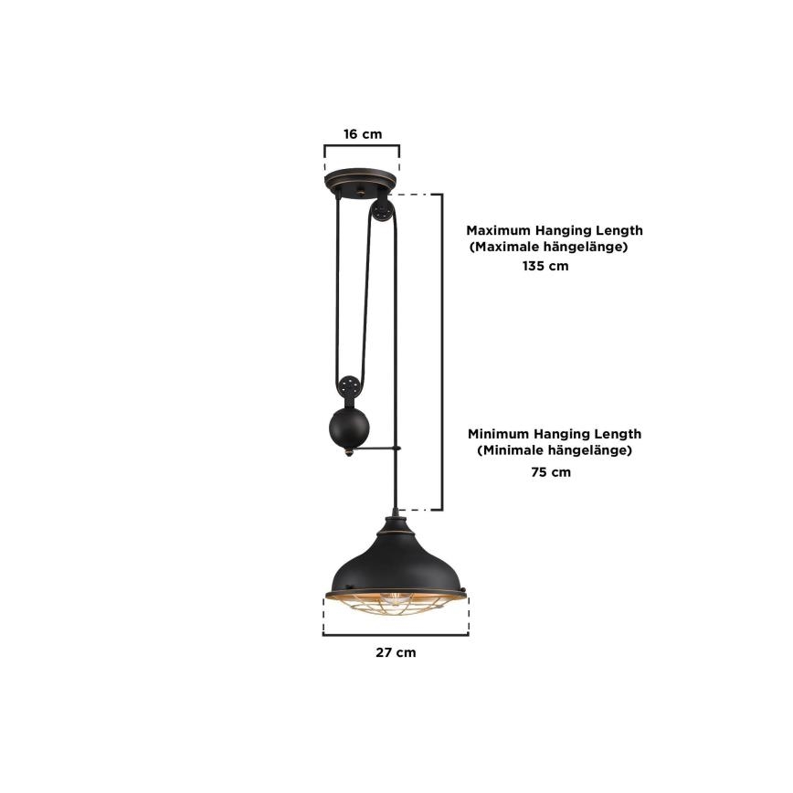 Westinghouse 61249 - Candeeiro suspenso CHAVES 1xE27/60W/230V