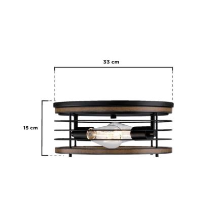 Westinghouse 61250 - Iluminação de teto ACKTON 2xE27/60W/230V barnwood