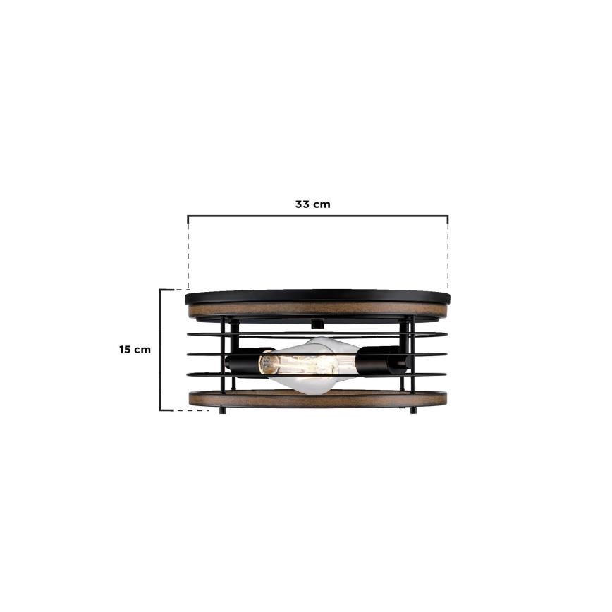 Westinghouse 61250 - Iluminação de teto ACKTON 2xE27/60W/230V barnwood