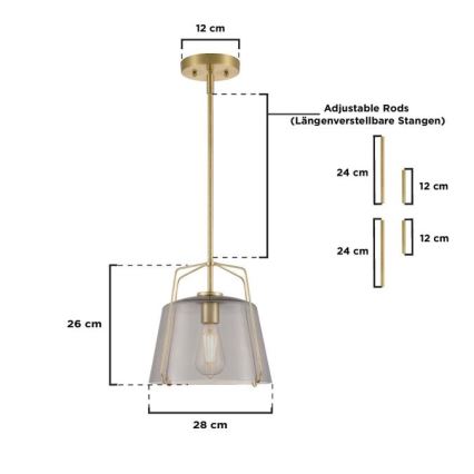 Westinghouse 61251 - Candeeiro suspenso HALLEIN 1xE27/60W/230V