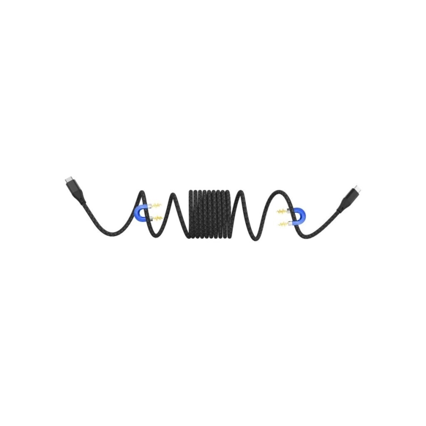 Winner Group - Cabo magnético USB USB-C / USB-C 60W 1m preto