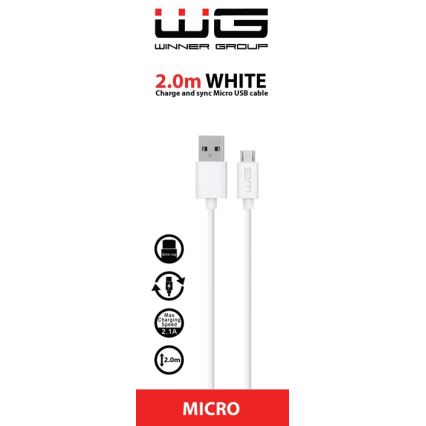 Winner Group - cabo USB Micro USB / USB-A 2m branco