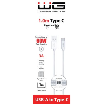 Winner Group - cabo USB USB-C / USB-A 1m branco
