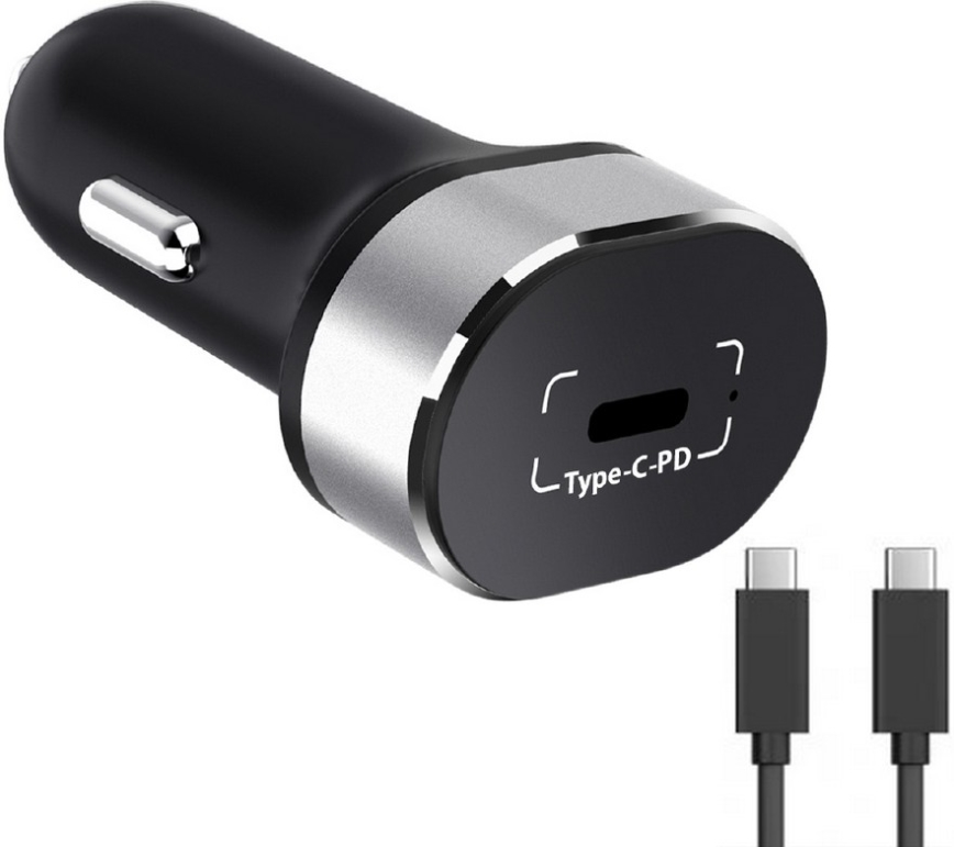 Winner Group - Carregador de carro 1xUSB-C Power Delivery 20W + cabo USB USB-C / USB-C 1 m preto