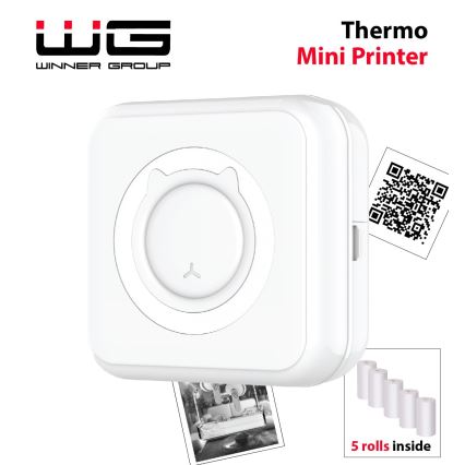 Winner Group - Mini impressora térmica 800 mAh branco