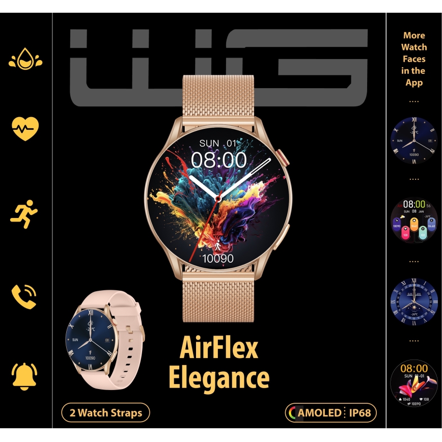 Winner Group - Smart watch AirFlex 2 Elegance 280 mAh IP68 dourado