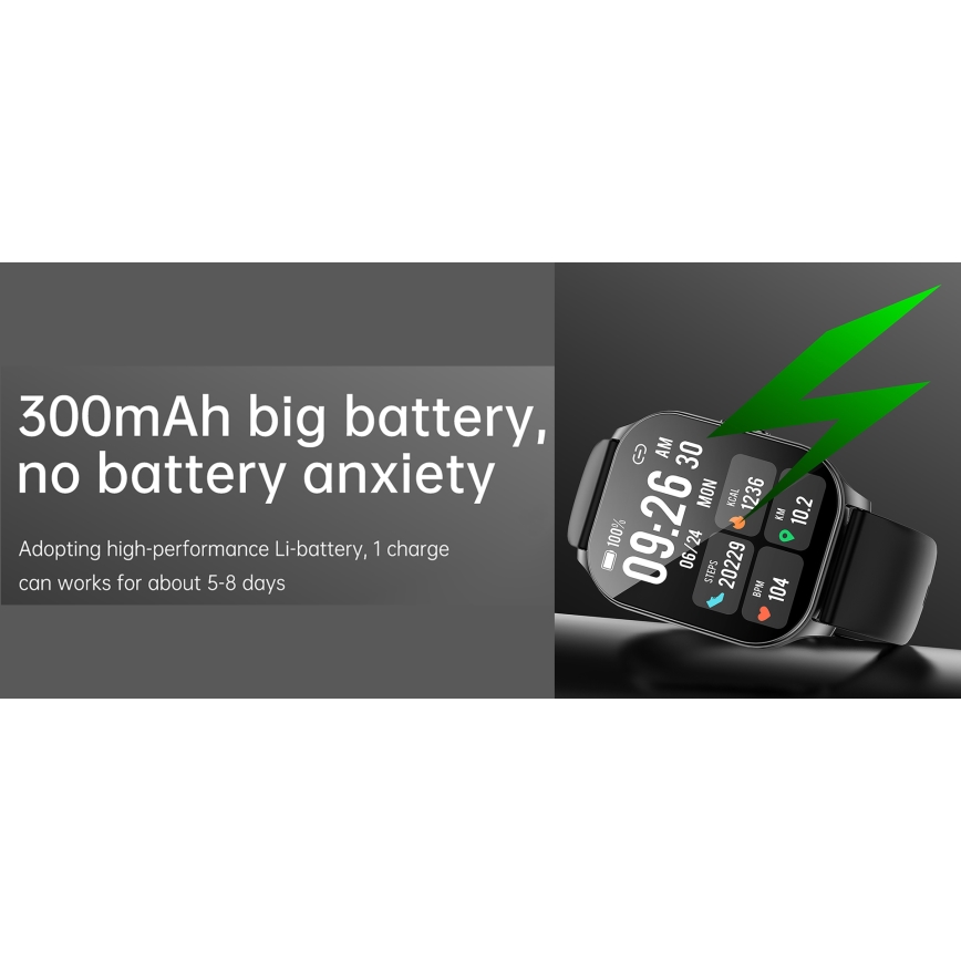 Winner Group - Smart watch AirFlexOn 300 mAh IP68 prateado