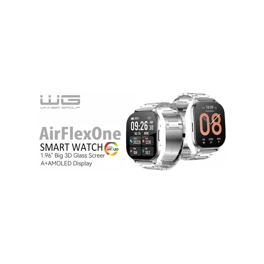 Winner Group - Smart watch AirFlexOn 300 mAh IP68 prateado