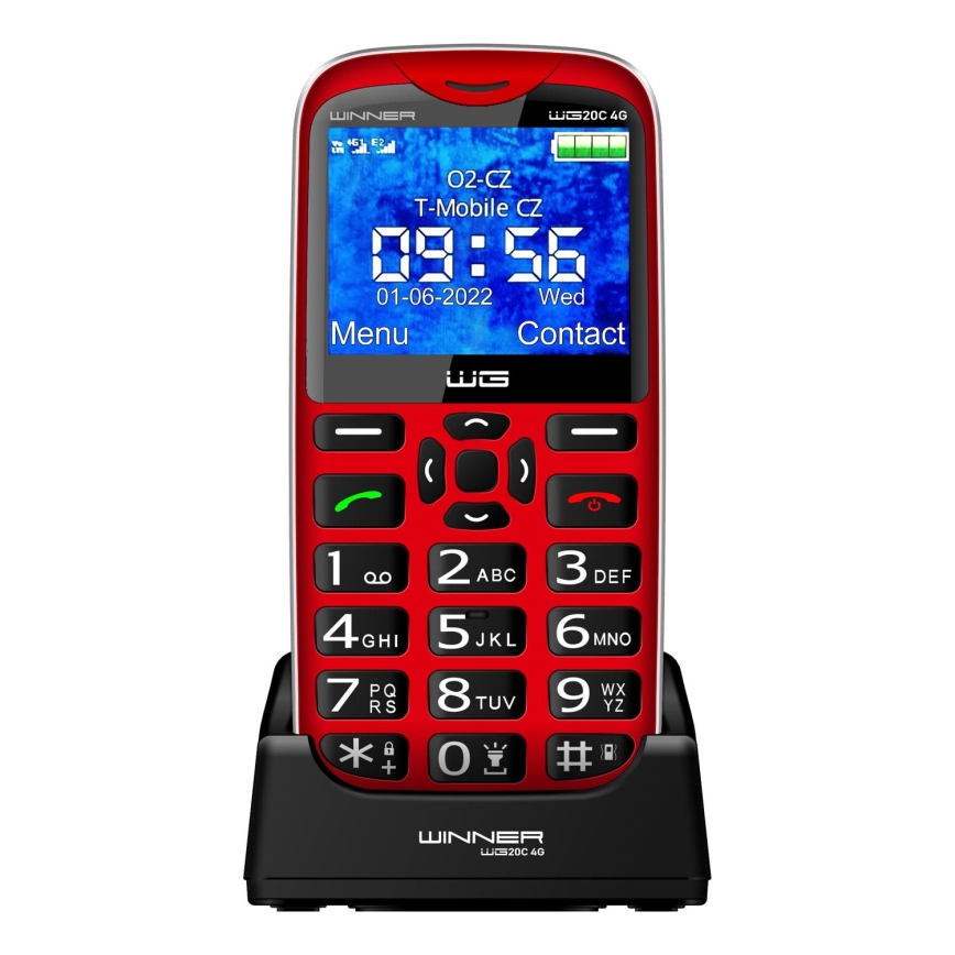 Winner Group - Telemóvel para idosos 1600 mAh vermelho