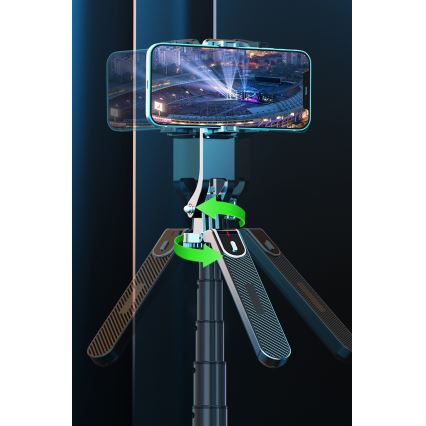 Winner Group - Tripé para selfies 3em1 com um suporte 55 mAh 180 cm preto