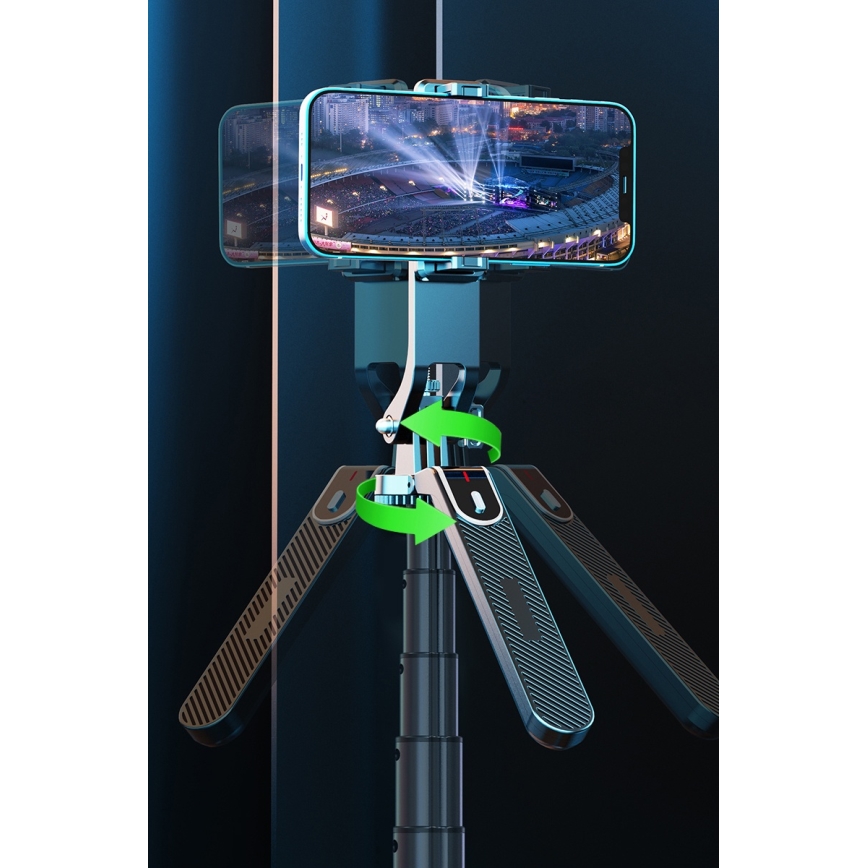 Winner Group - Tripé para selfies 3em1 com um suporte 55 mAh 180 cm preto