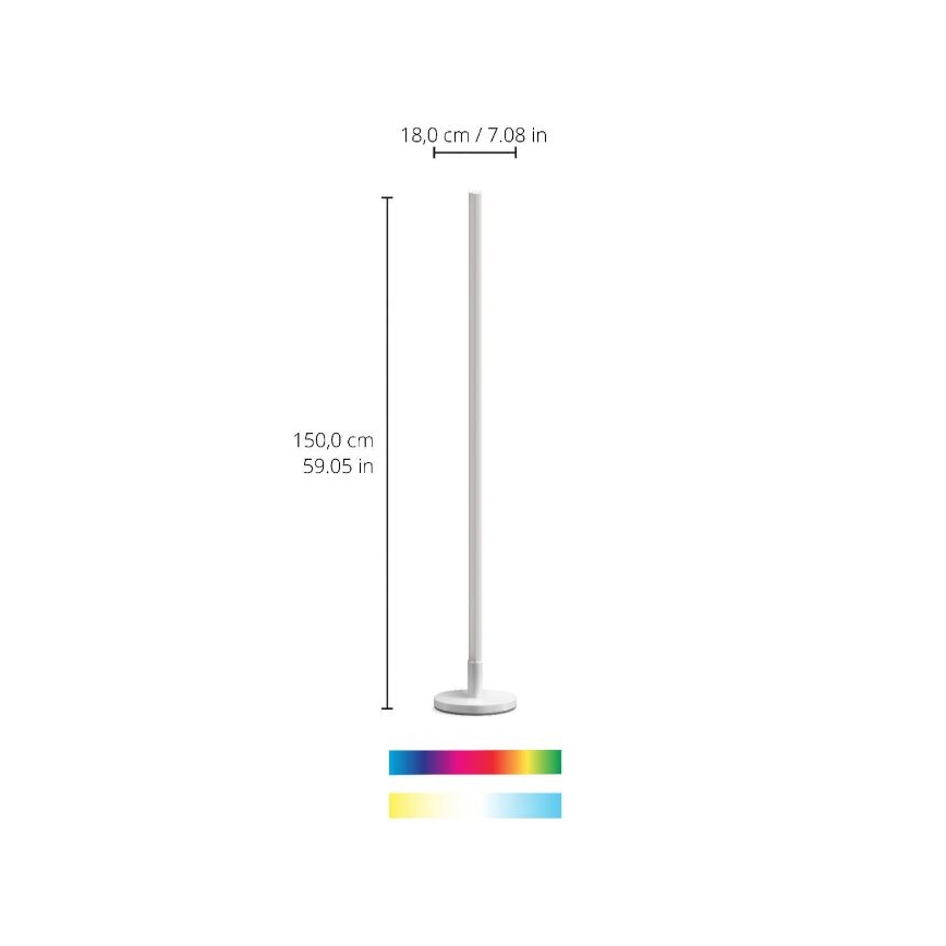 WiZ - Candeeiro de chão LED RGBW com regulação POLE LED/13W/230V 2200-6500K Wi-Fi